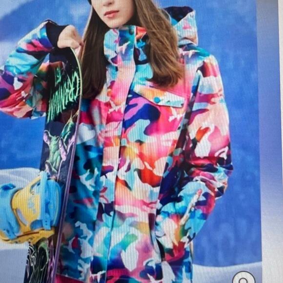 GSOU SNOW Women Ski Jacket Waterproof Insulated Snowboard Snap Hood Size M - Picture 1 of 14